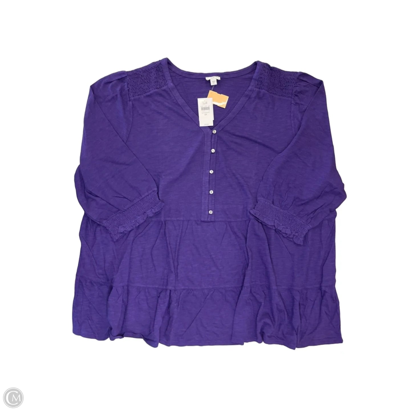 Top Short Sleeve By J. Jill In Purple, Size: 4x