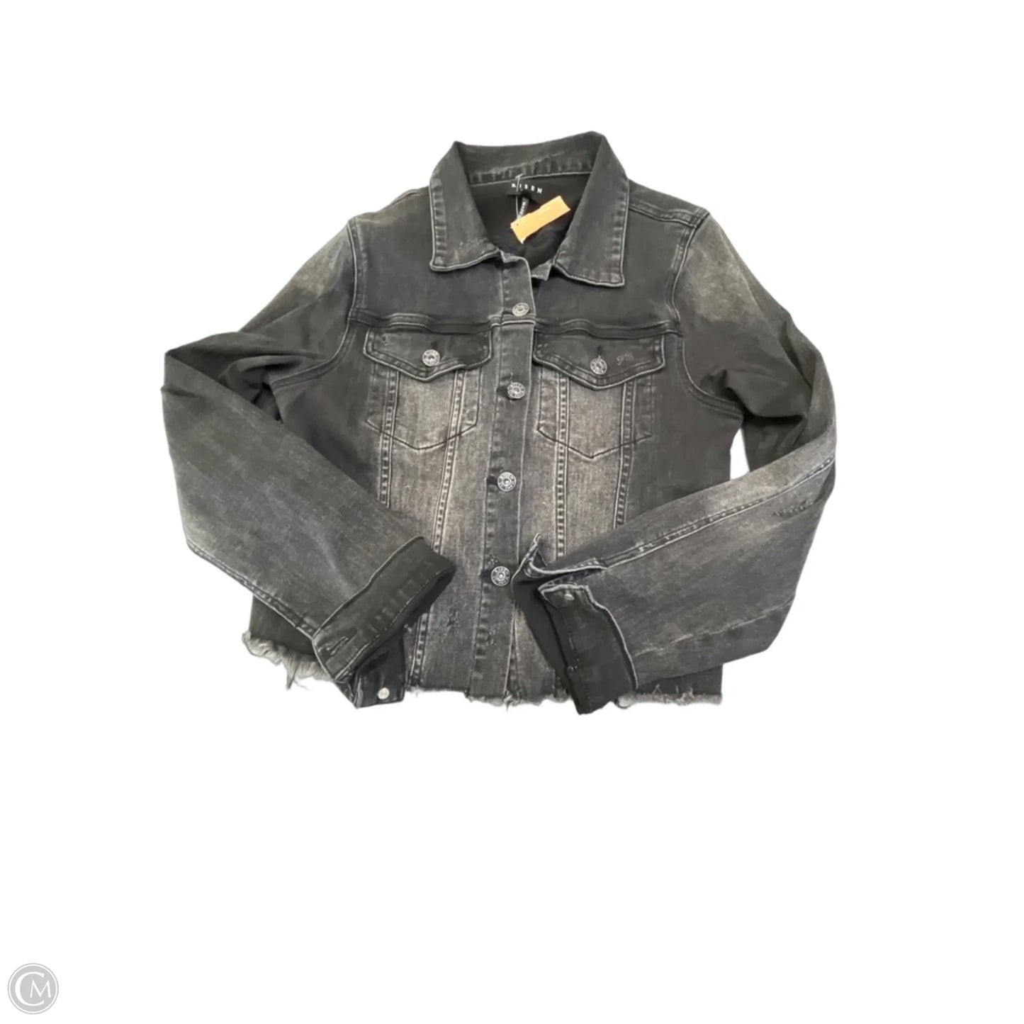 Jacket Denim By Risen In Black Denim, Size: L