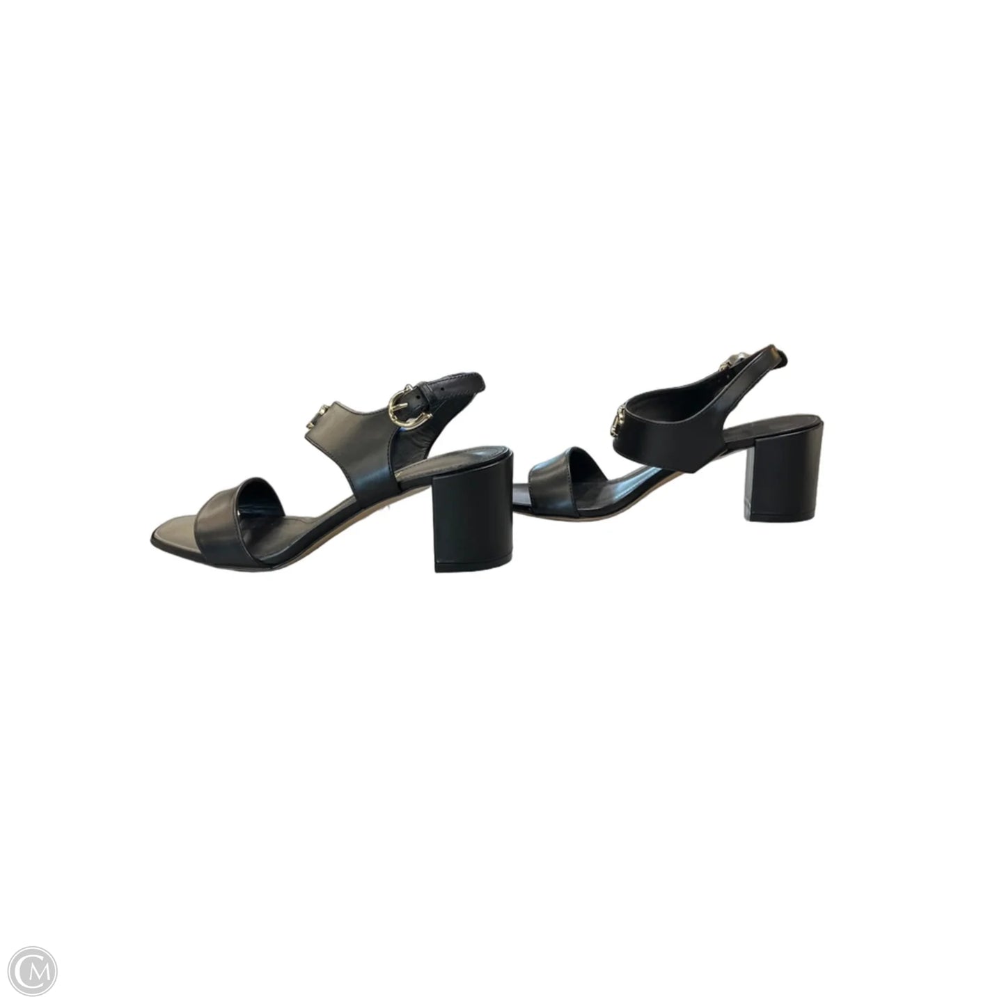 Sandals Luxury Designer By Ferragamo In Black, Size: 7