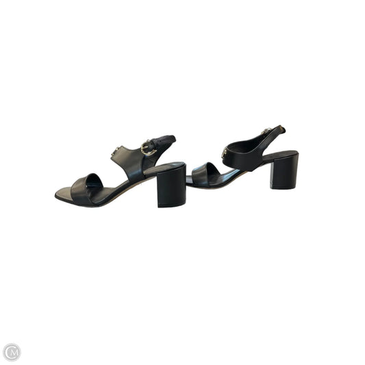 Sandals Luxury Designer By Ferragamo In Black, Size: 7