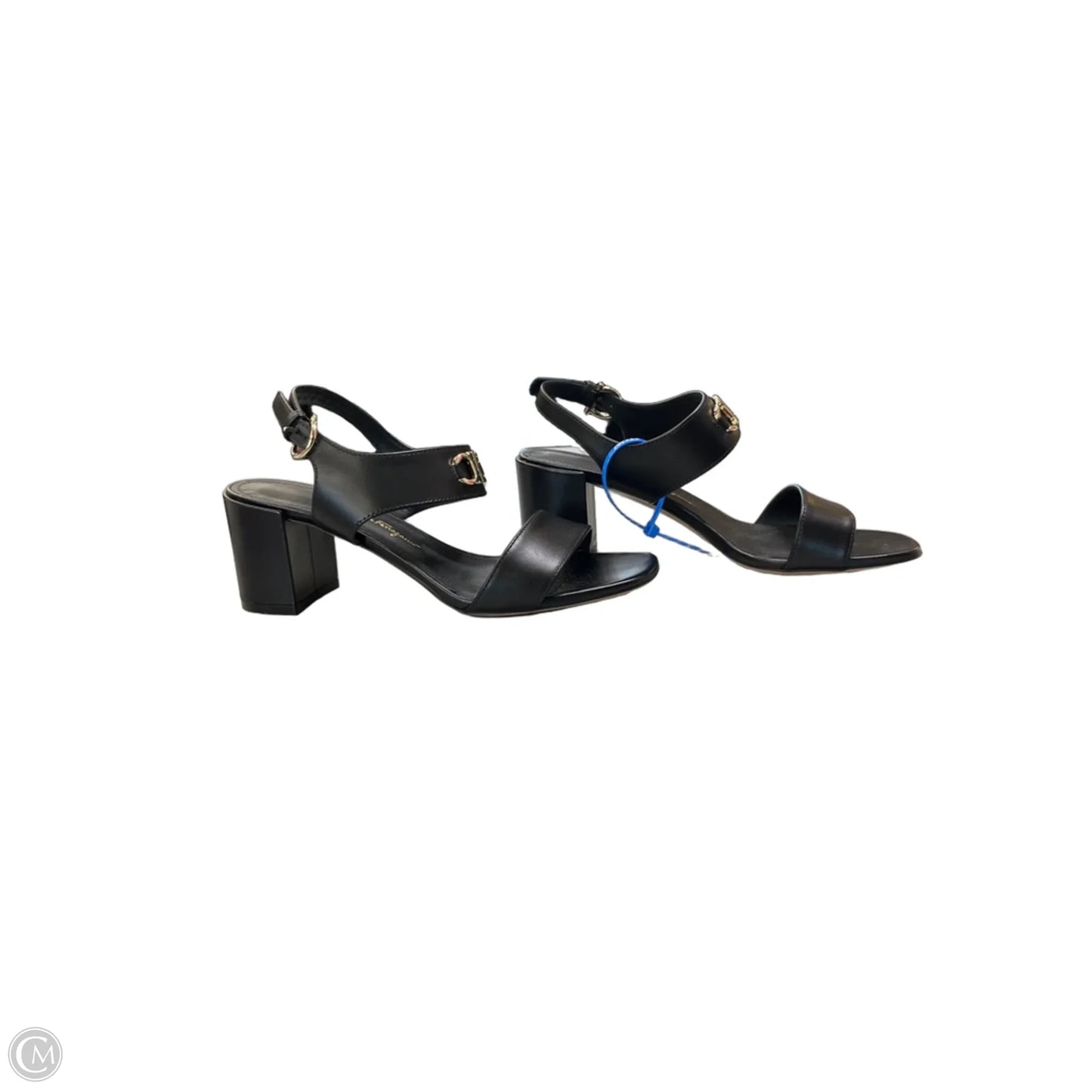 Sandals Luxury Designer By Ferragamo In Black, Size: 7