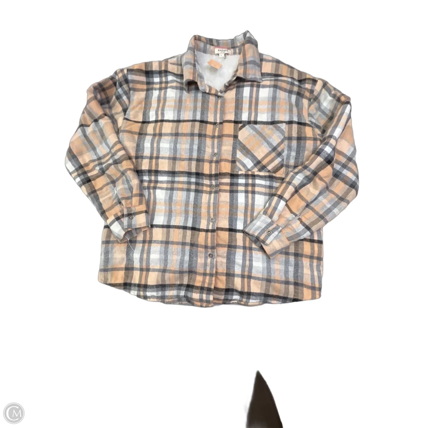 Jacket Faux Fur & Sherpa By Andree By Unit In Plaid Pattern, Size: L