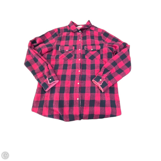 Jacket Faux Fur & Sherpa By Bluivy In Plaid Pattern, Size: L