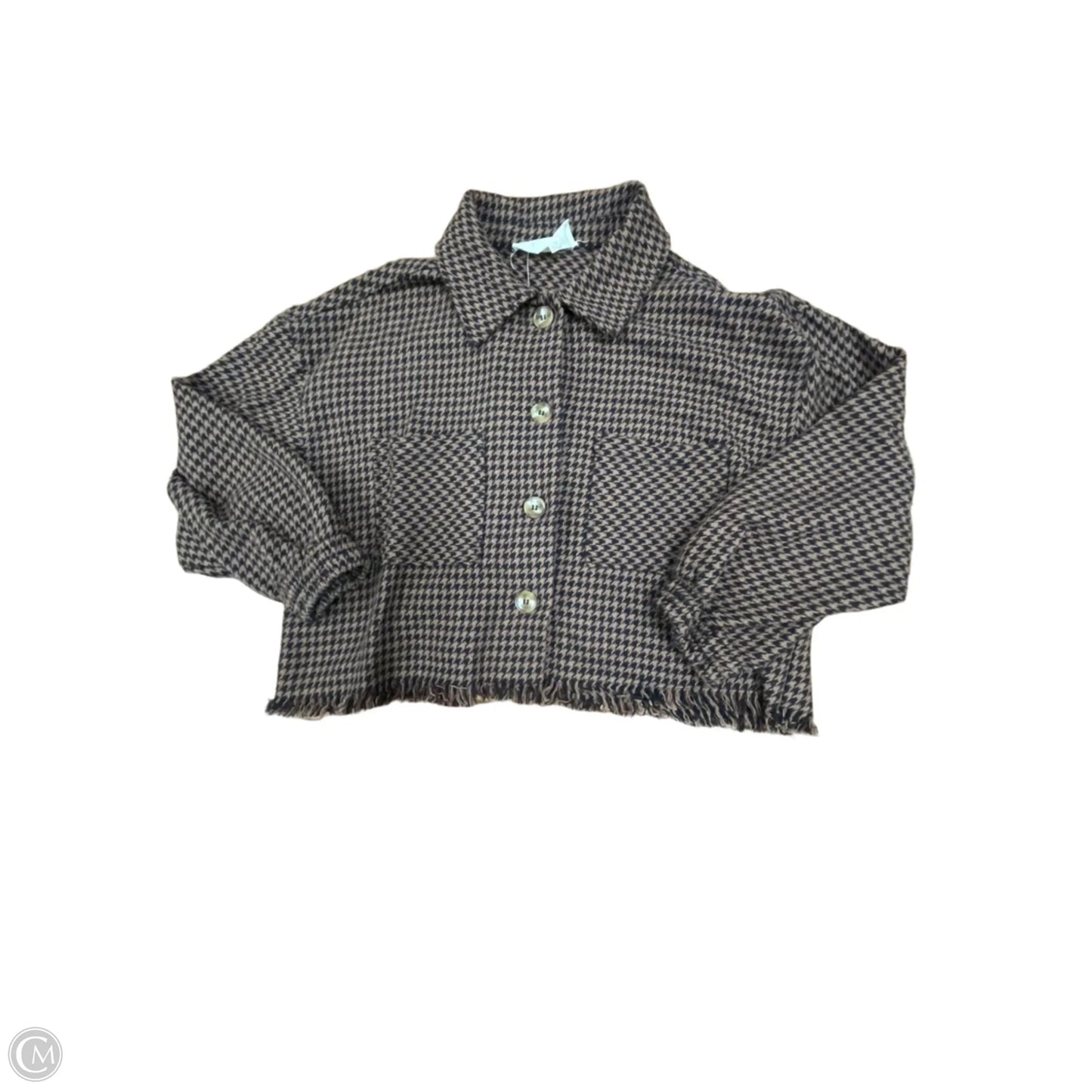 Jacket Shirt By Promesa In Brown, Size: M