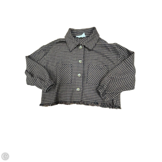 Jacket Shirt By Promesa In Brown, Size: M