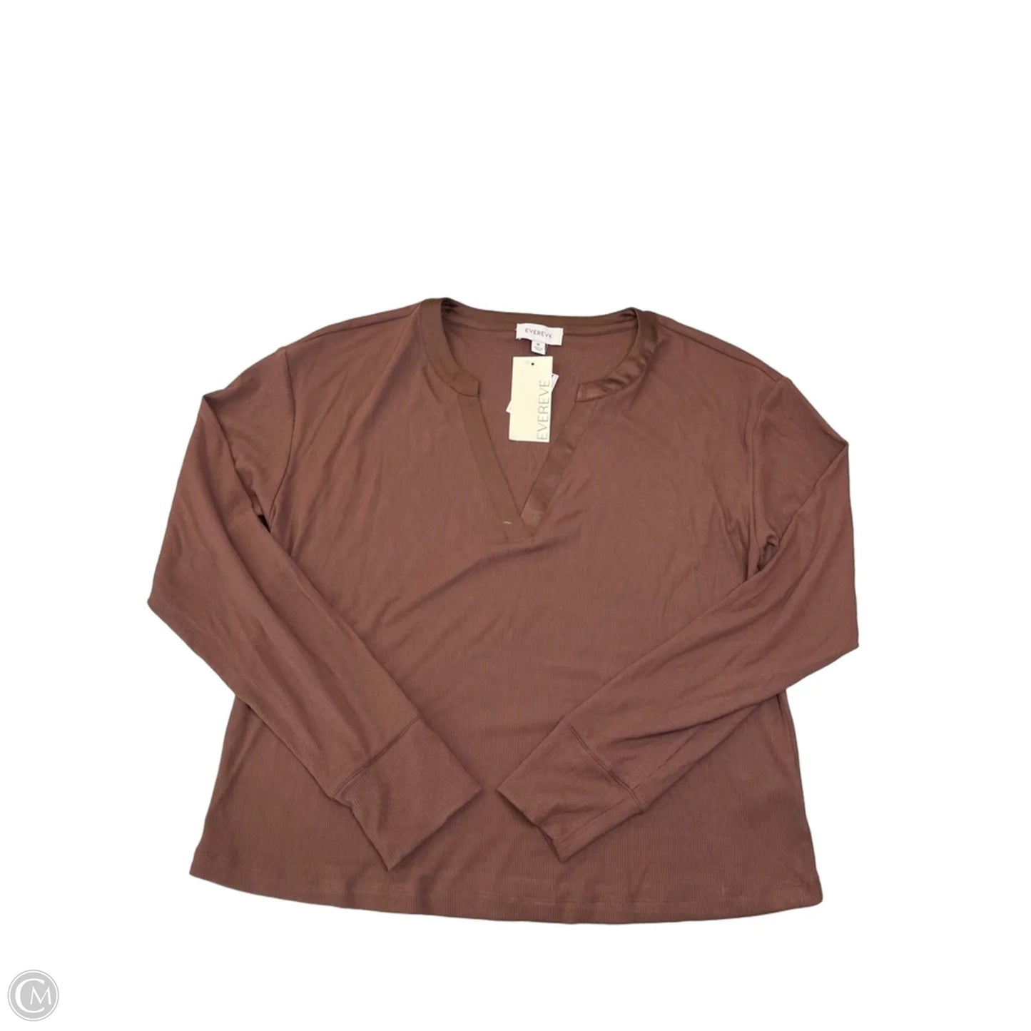 Top Long Sleeve By Evereve In Brown, Size: M