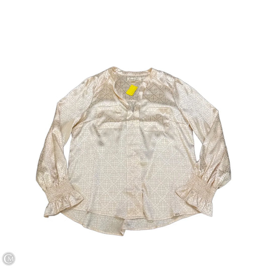 Blouse Long Sleeve By Vine & Love In Cream, Size: L