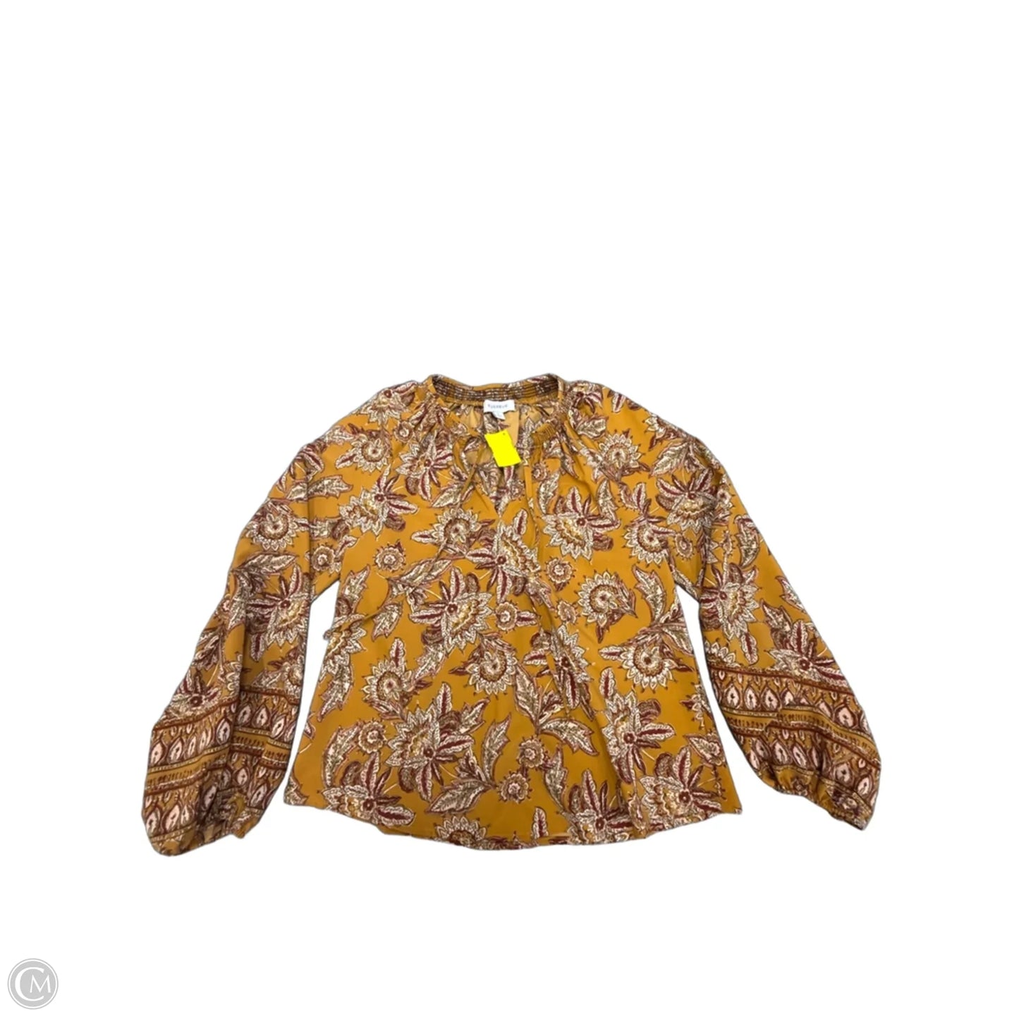 Top Long Sleeve By Evereve In Paisley Print, Size: S