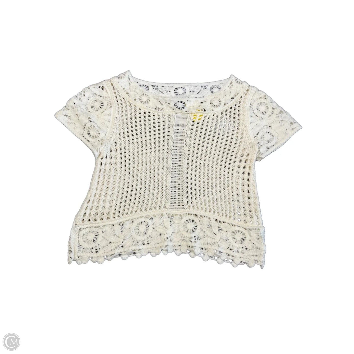 Top Short Sleeve By H&m In Cream, Size: S