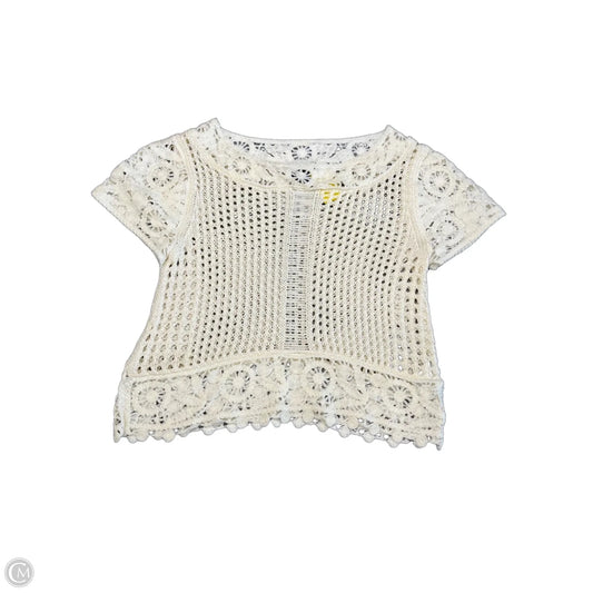 Top Short Sleeve By H&m In Cream, Size: S