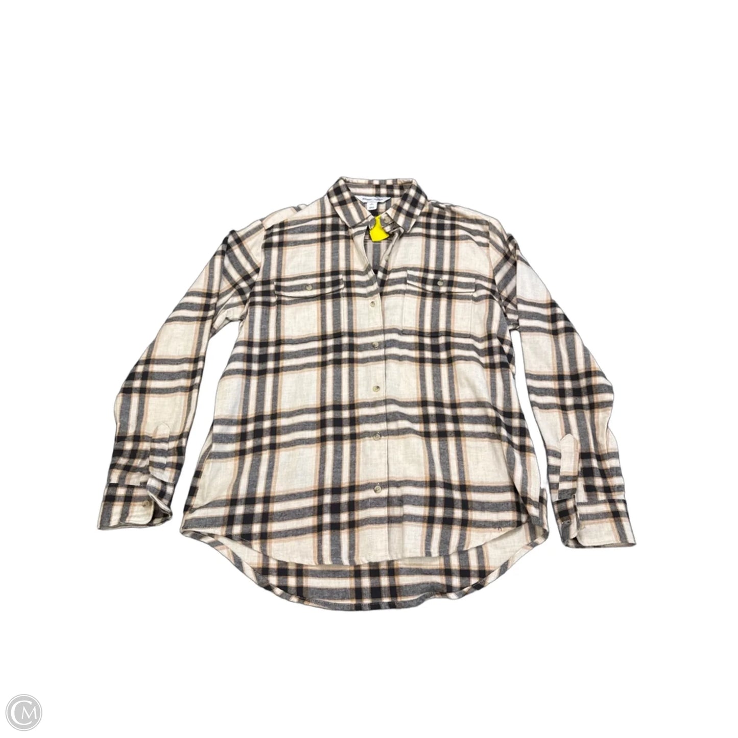 Top Long Sleeve By Old Navy In Plaid Pattern, Size: S