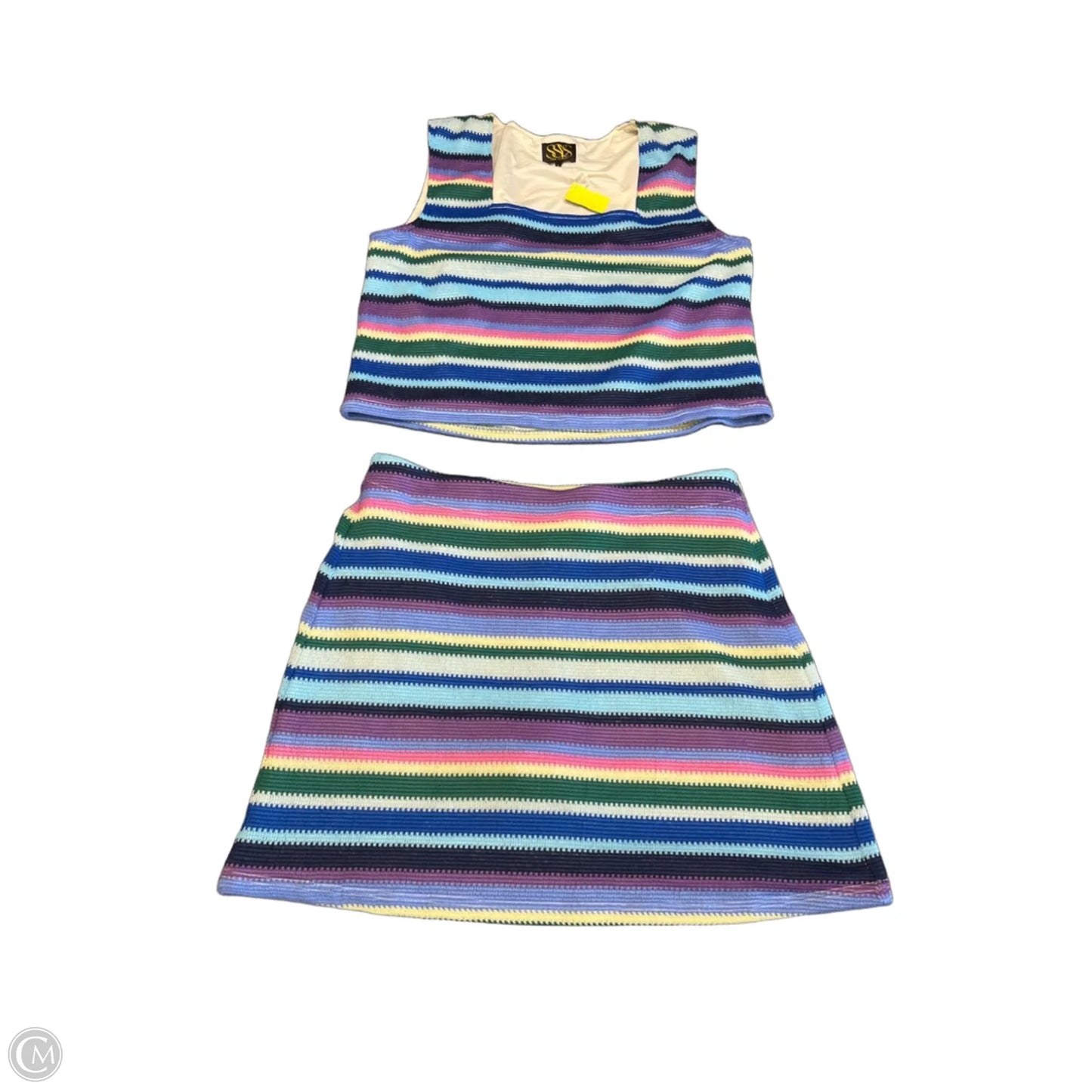 Skirt Set 2pc By Ssys In Striped Pattern, Size: Xl