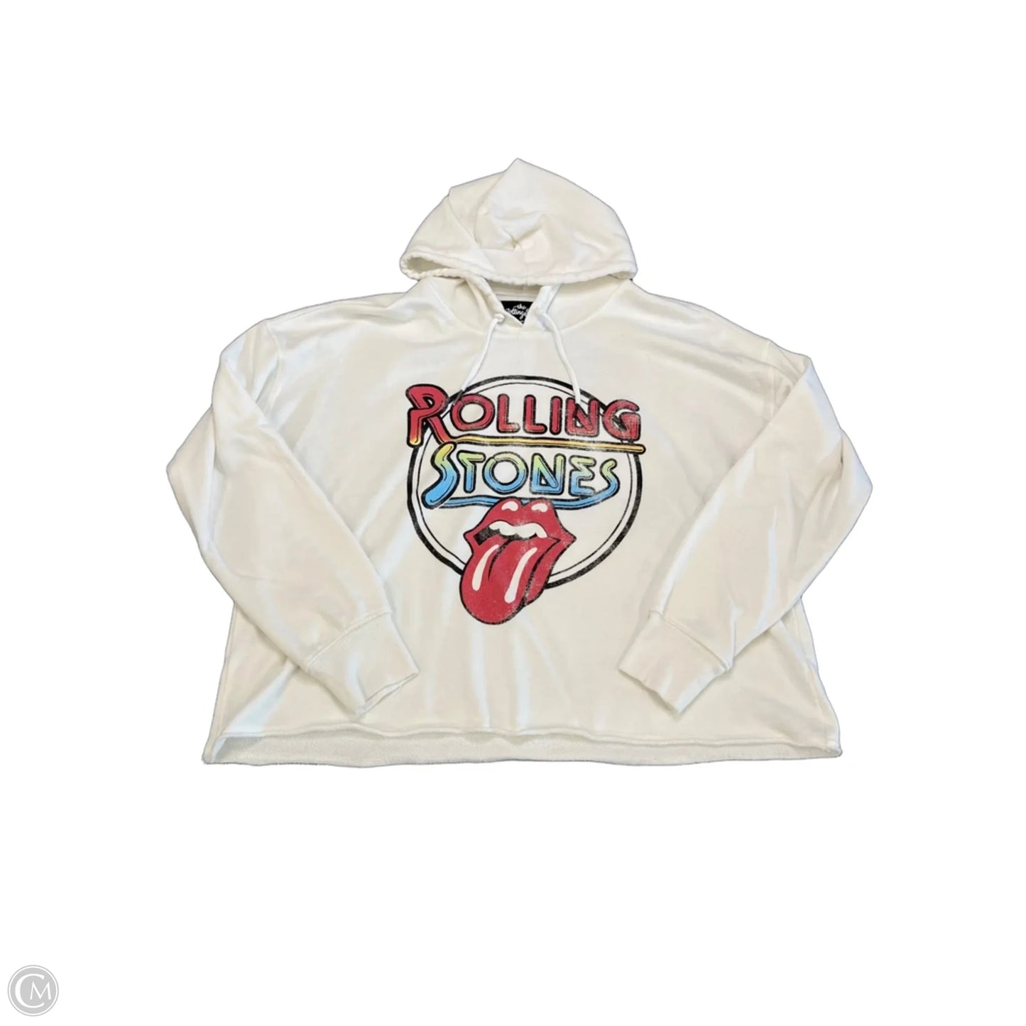 Sweatshirt Hoodie By Clothes Mentor In White, Size: L