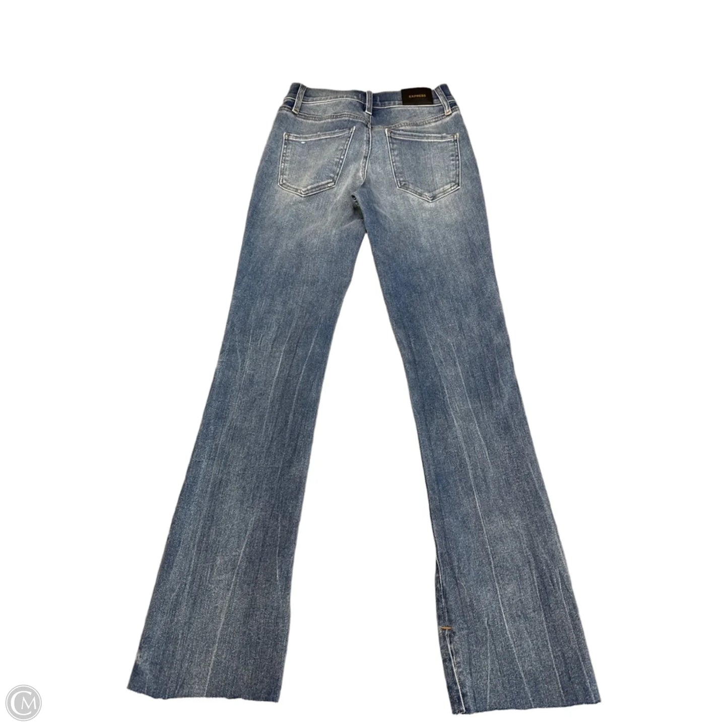 Jeans Boot Cut By Express In Blue Denim, Size: 2