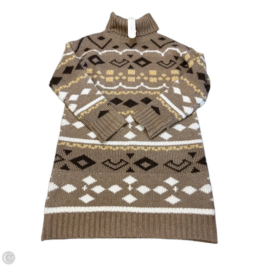 Dress Sweater By Flat White In Brown, Size: M