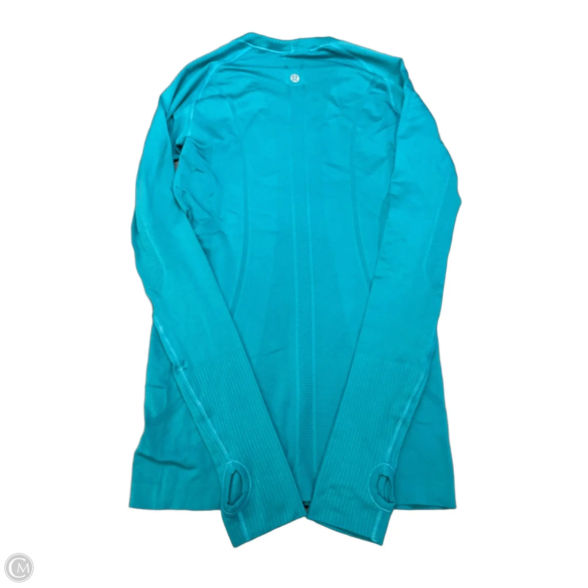 Athletic Top Long Sleeve Collar By Lululemon In Teal, Size: S