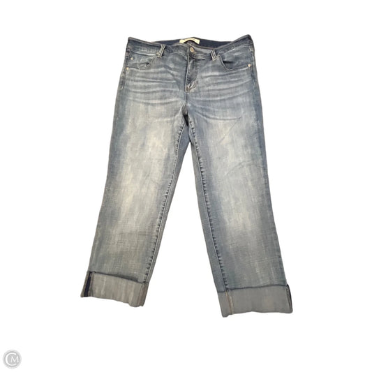 Jeans Cropped By Liverpool In Blue Denim, Size: 14