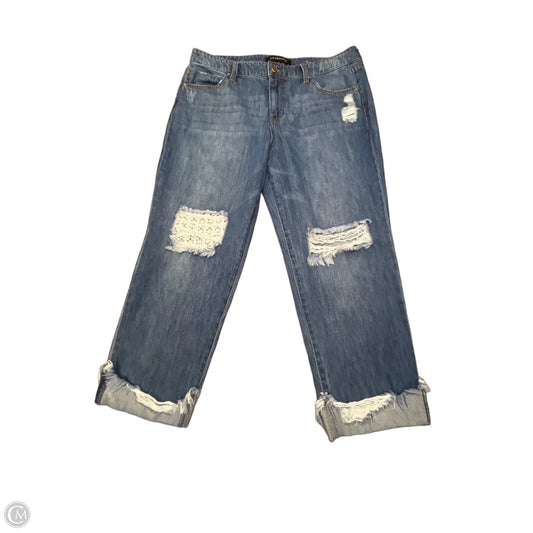 Jeans Cropped By Liverpool In Blue Denim, Size: 12