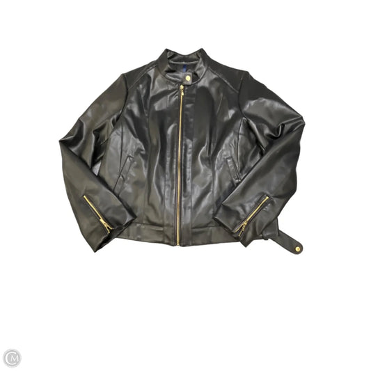 Jacket Moto By Cole-haan In Black, Size: Xl