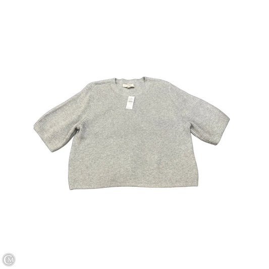 Sweater Short Sleeve By Loft In Grey, Size: S