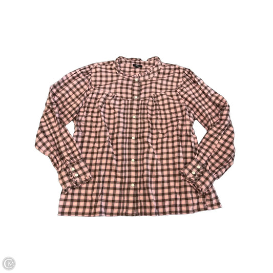 Top Long Sleeve By Rails In Plaid Pattern, Size: L