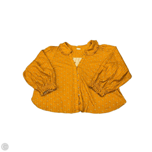Top Long Sleeve By Pilcro In Brown, Size: 3x