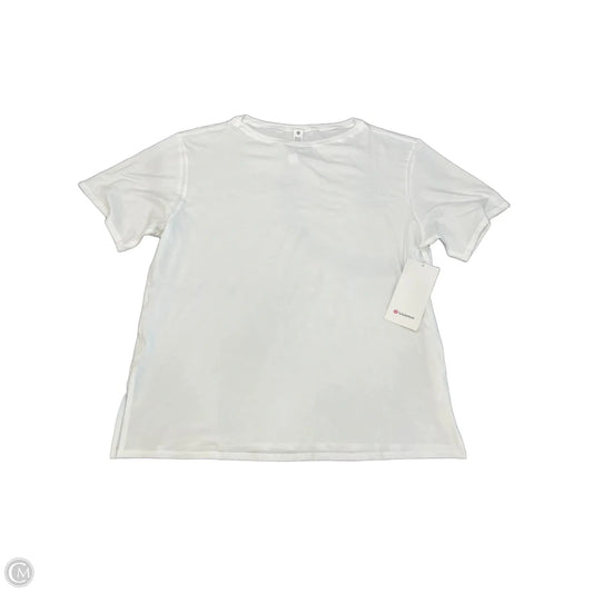 Athletic Top Short Sleeve By Lululemon In White, Size: L