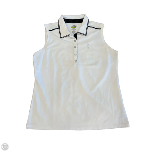 Athletic Tank Top By Izod In White, Size: L