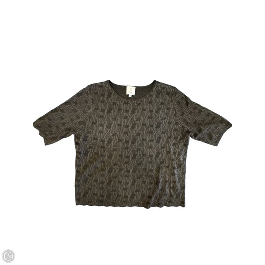 Top Short Sleeve By Sioni In Brown, Size: Xl