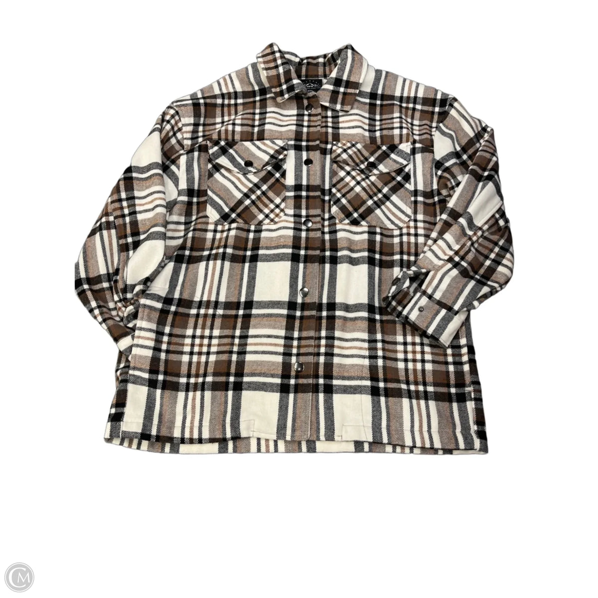 Jacket Shirt By Hfx In Plaid Pattern, Size: S