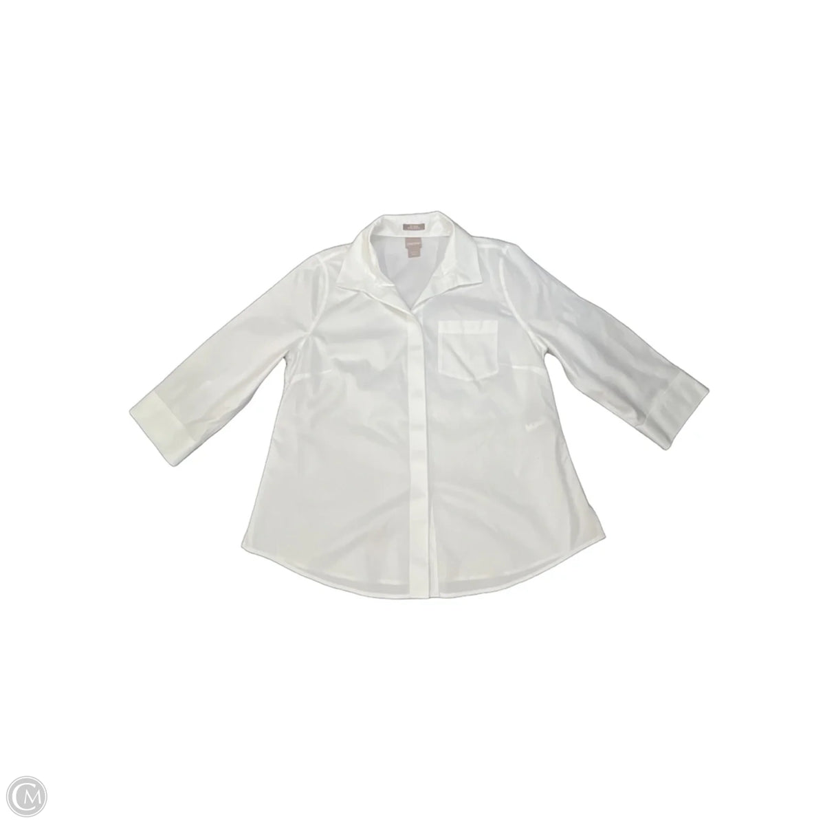 Top 3/4 Sleeve By Chicos In White, Size: M