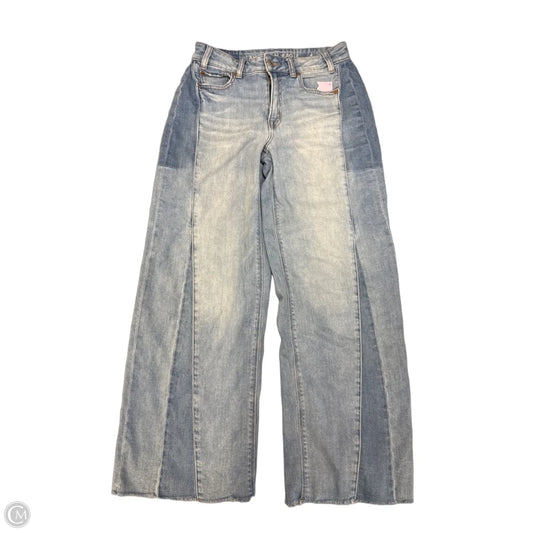 Jeans Wide Leg By American Eagle In Blue Denim, Size: 0