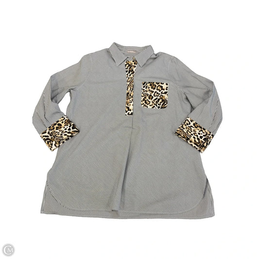 Top Long Sleeve By Chicos In Striped Pattern, Size: Xl