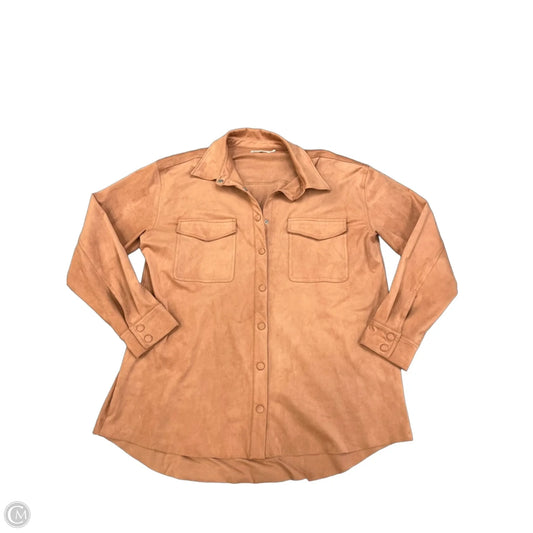 Jacket Shirt By Good American In Pink, Size: L