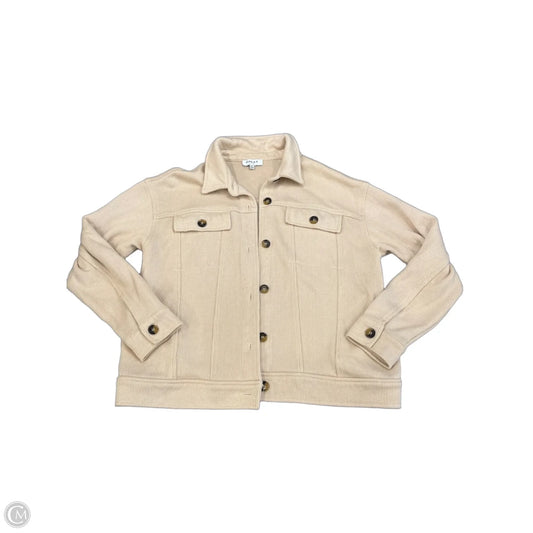Jacket Shirt By Gilli In Beige, Size: S