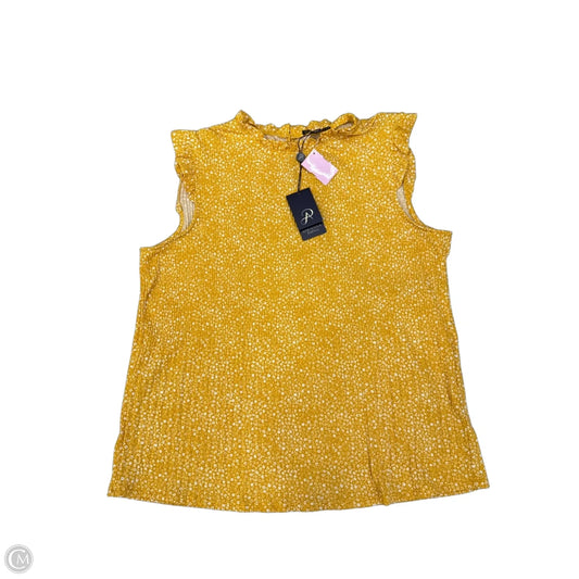 Top Sleeveless By Adrianna Papell In Yellow, Size: L
