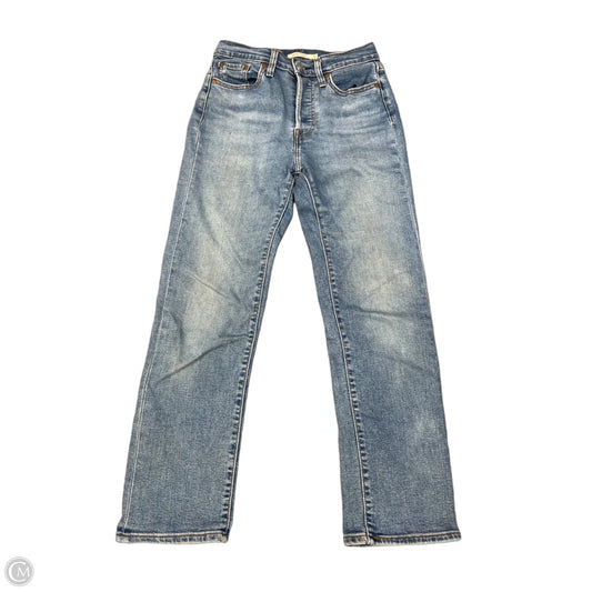 Jeans Straight By Levis In Blue Denim, Size: 4