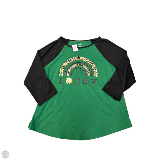 Top 3/4 Sleeve Basic By Clothes Mentor In Green, Size: Xl