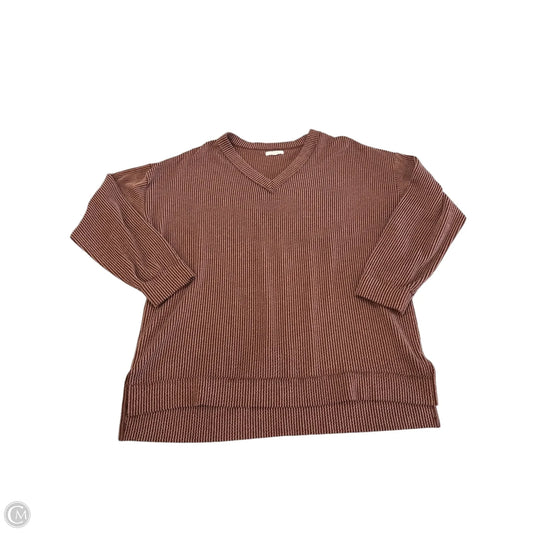 Top Long Sleeve By Maurices In Brown, Size: L