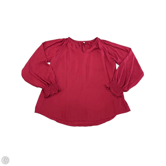 Blouse Long Sleeve By Dokotoo In Maroon, Size: L