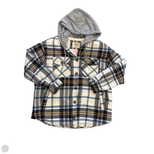 Jacket Faux Fur & Sherpa By Ashley In Plaid Pattern, Size: L