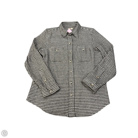 Jacket Shirt By Faherty In Black & White, Size: M