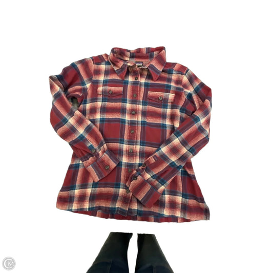Top Long Sleeve By Patagonia In Plaid Pattern, Size: S