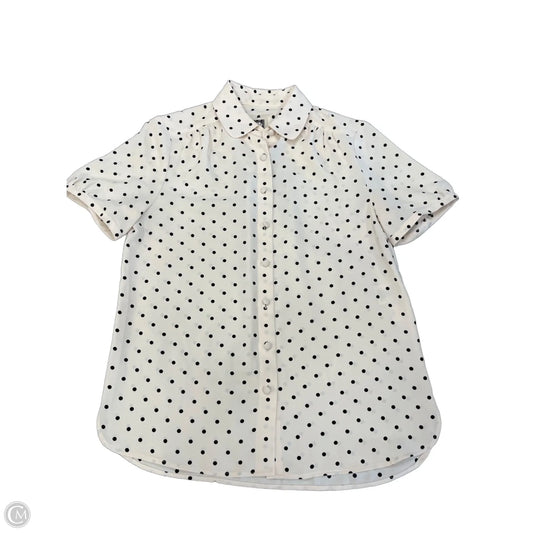 Blouse Short Sleeve By Anne Klein In Polkadot Pattern, Size: Xs