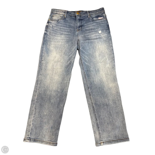 Jeans Straight By Kut In Blue Denim, Size: 14