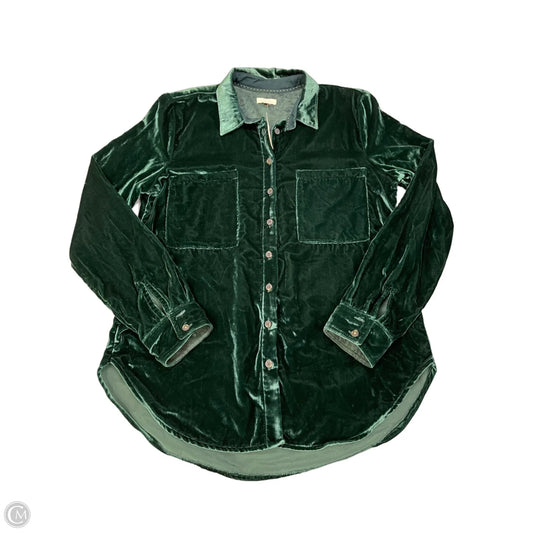 Top Long Sleeve By Pilcro In Green, Size: S