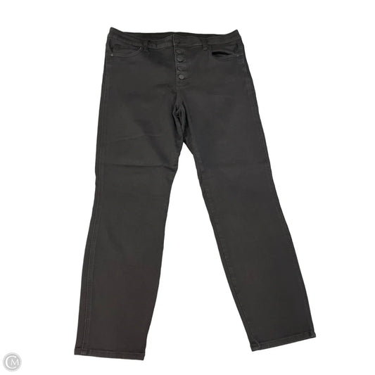 Jeans Straight By Kut In Black Denim, Size: 16