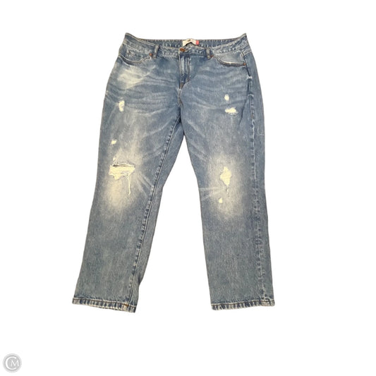 Jeans Straight By Cabi In Blue Denim, Size: 16