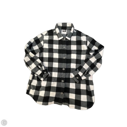 Jacket Shirt By Eddie Bauer In Black & White, Size: Xl