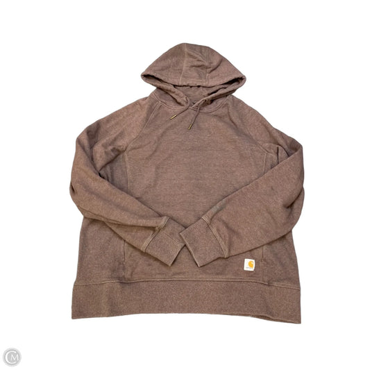 Sweatshirt Hoodie By Carhartt In Brown, Size: Xxl